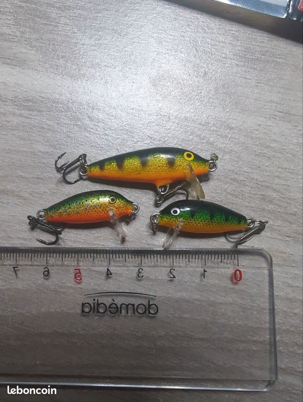 Lot De 2 Leurres Rapala Originaux – Mendes En Bois Argenté – Pêche Carnassier