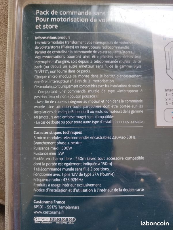 Pack de commande sans fil intérieur (image 3)