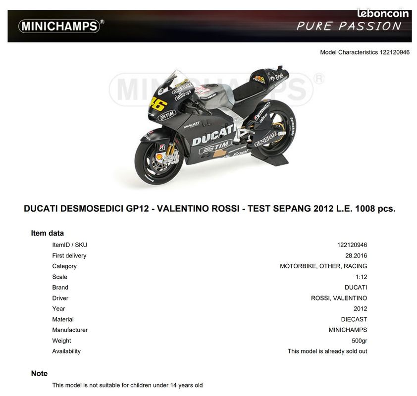 FIGURINE VALENTINO Rossi 1/18 test FERRARI FORMULE 1 MINICHAMPS BBR SPARK EUR 80,00 - FR
