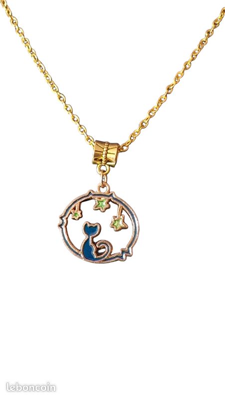 Chaîne et pendentif Chat (image 1)