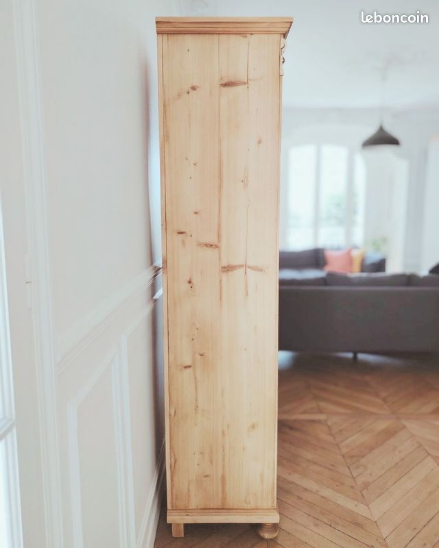 Armoire parisienne / bonnetière en pin rénovée (image 5)