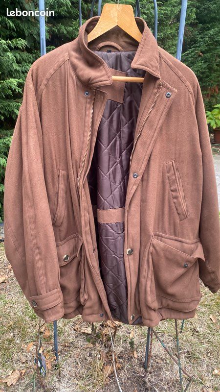 Veste 3/4 homme marron chocolat (image 1)