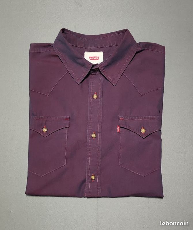 Chemise Violet Homme Slim Fit Poignet Mousquetaire Style Francais Chemise Business Manches Longues Violet - Prêt-à-Porter