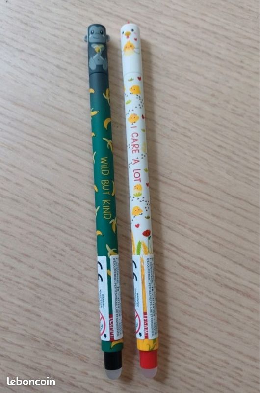 Lot 2 stylos Legami Poule et Gorille (neufs) (image 1)
