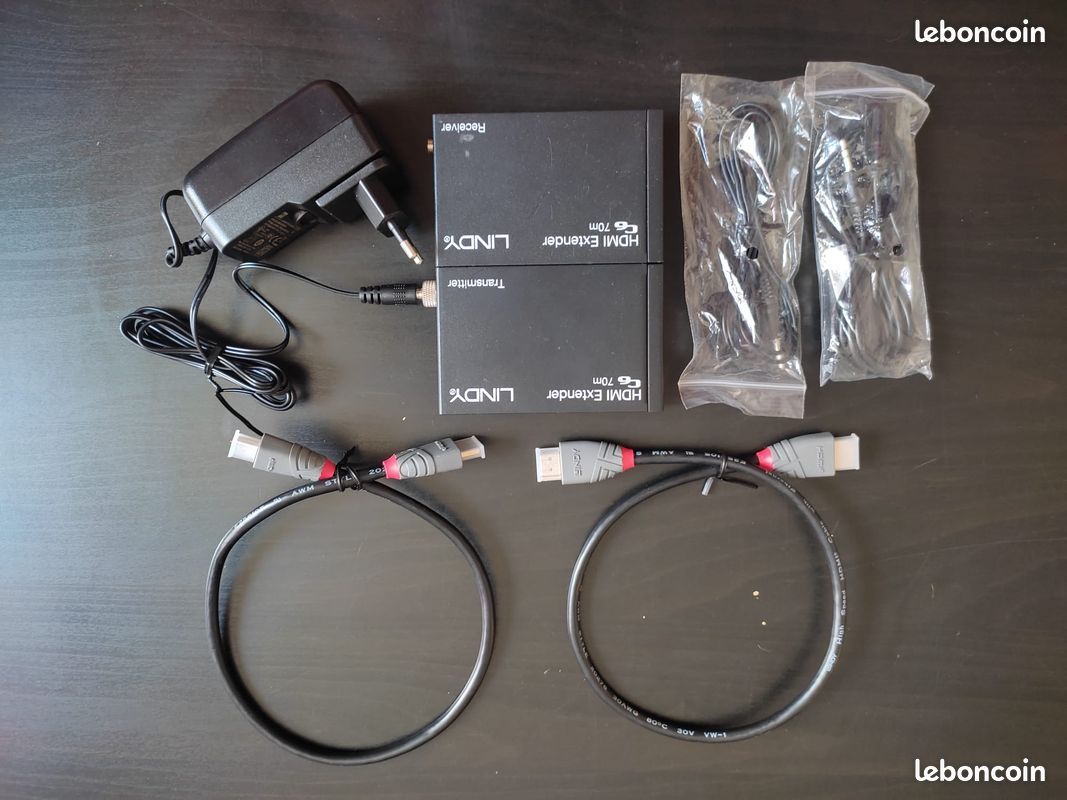 Kit émetteur/récepteur HDBaseT LINDY HDMI 2.0 Full 1080p 4K + IR (image 1)