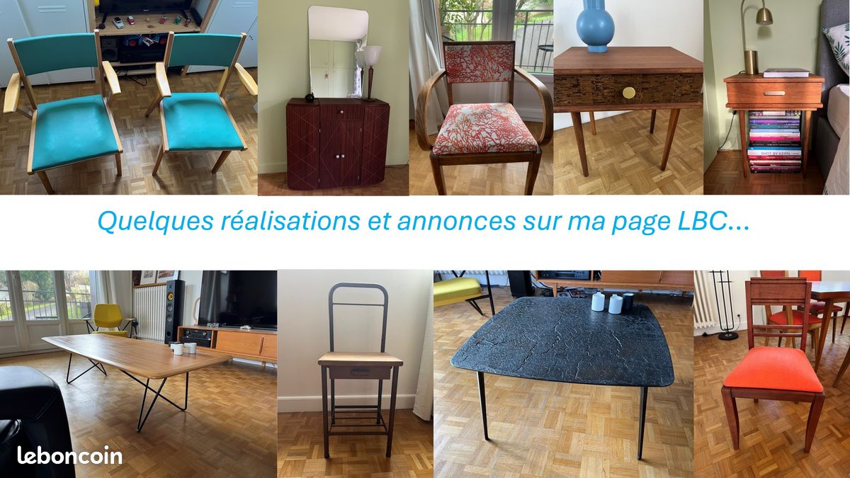 💚 fauteuil / paire bridge art déco vintage refait à neuf design 💚 (image 10)