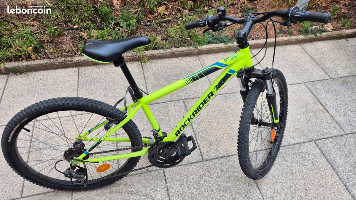 Vtt Rockrider St 500 24 Pouces 9-12 Ans Jaune Fluo Vélos