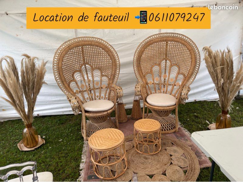 Fauteuil Emmanuelle rotin (image 1)