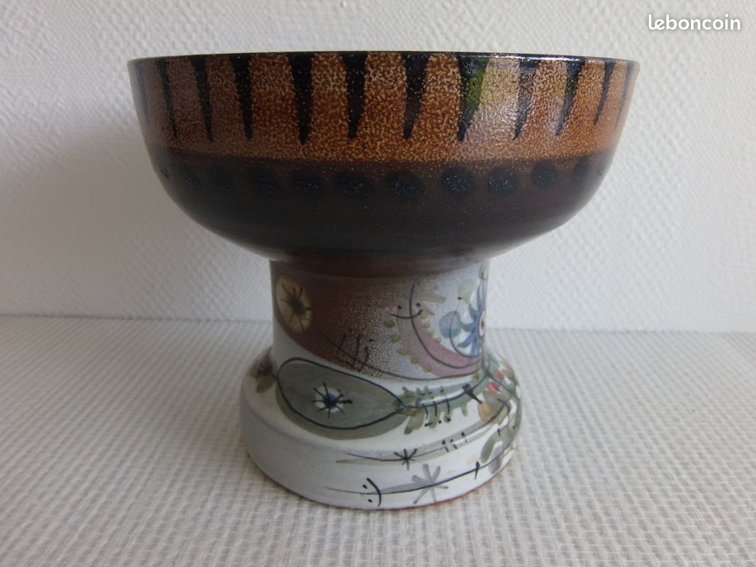 Superbe grand bougeoir en céramique de André L'Helguen pour Keraluc Quimper - Vintage (image 7)