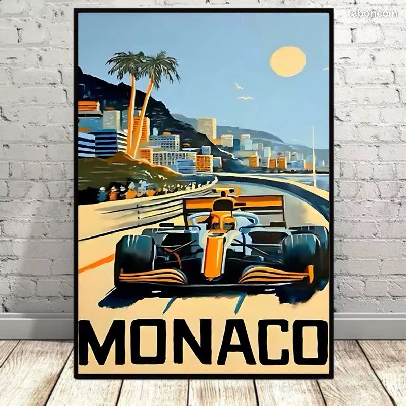 Panneau De Course Incurvé Style Monaco – Déco Porsche Avec Ailes, PVC