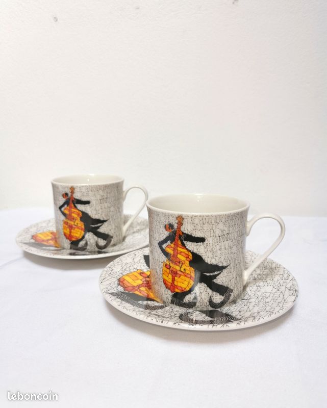 Lot De 2 Tasses Et Soucoupes Michael Ferner - Design Classique, Quasi Neuves - Pour Café Ou Thé