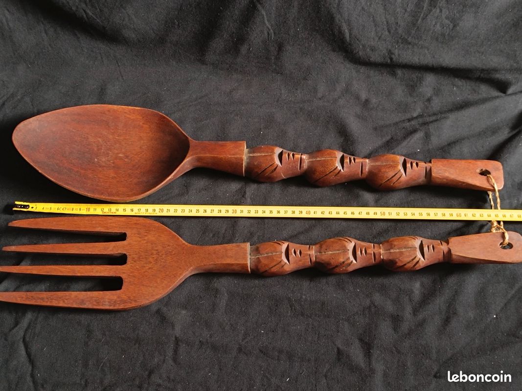 Fourchette,Fourchette en bois de bambou, accessoires de cuisine de
