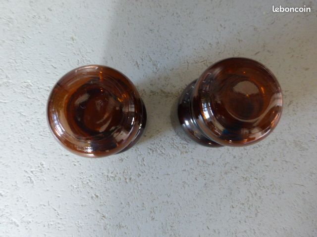 ✨Duo de Pots d'Apothicaire Anciens – Verre Ambré Vintage ✨ (image 2)