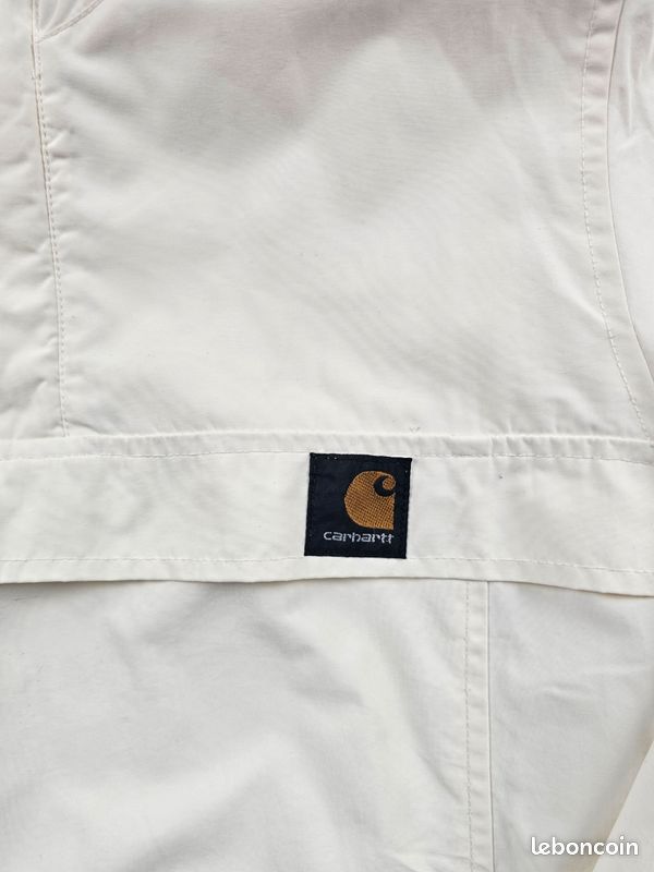 Veste Carhartt WIP Nimbus Pullover Blanc Off-White Taille S - Vintage Y2K Fleece Anorak Jacket (image 7)
