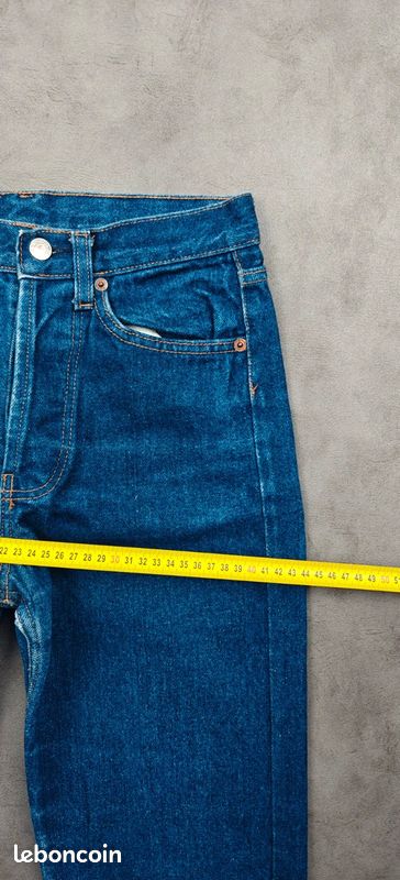 Jean Levi's 501 vintage 1993 Made in USA |W24 L30 FR34| Straight pants droit old aged bleu (image 14)