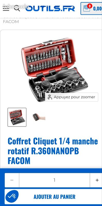 Coffret cliquet FACOM 1/4 manche rotatif R.360NANOPB (image 6)