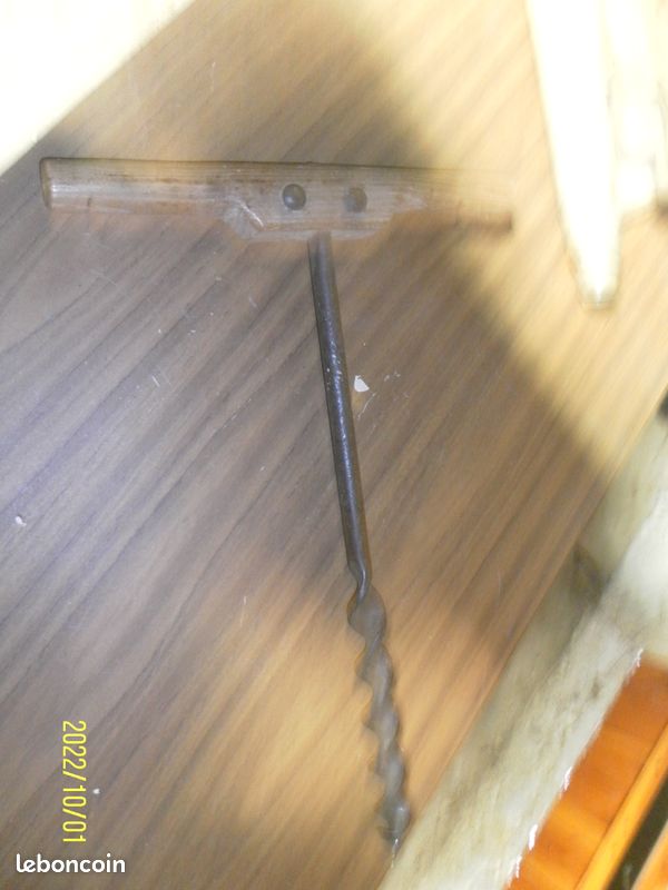 Tarière Vrille Forgée Menuisier - 14 Mm - Ancien Outil Français - Occasion
