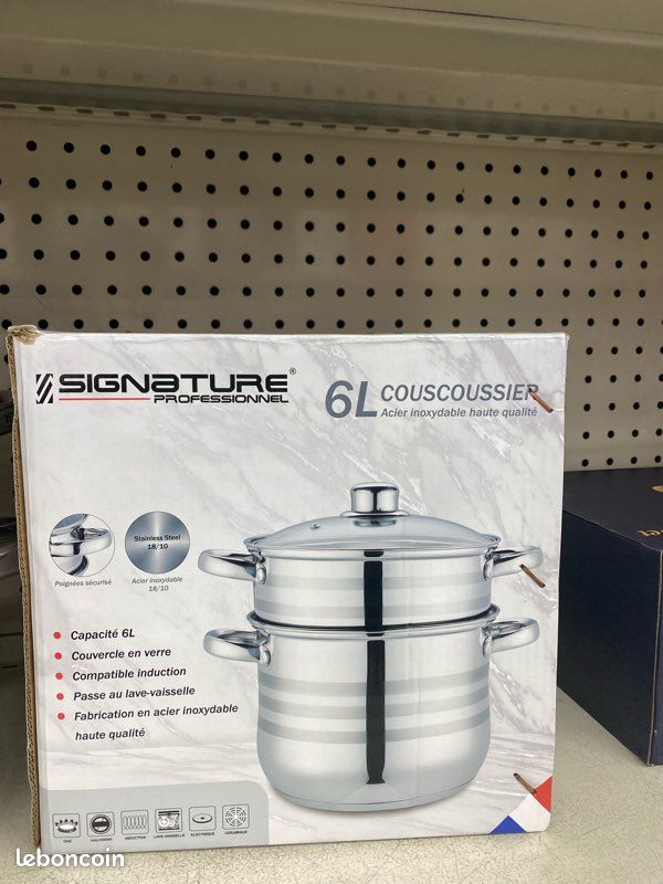 Couscoussier Ancien En Aluminium KBS - Capacité 6 Litres, Compatible Gaz, Occasion