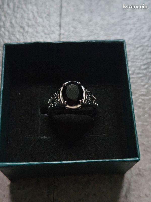 Bague En Argent Massif 925 Avec Tourmalines Naturelles Bleues - Taille 57, Référence B1472, Neuf Sans Boîte