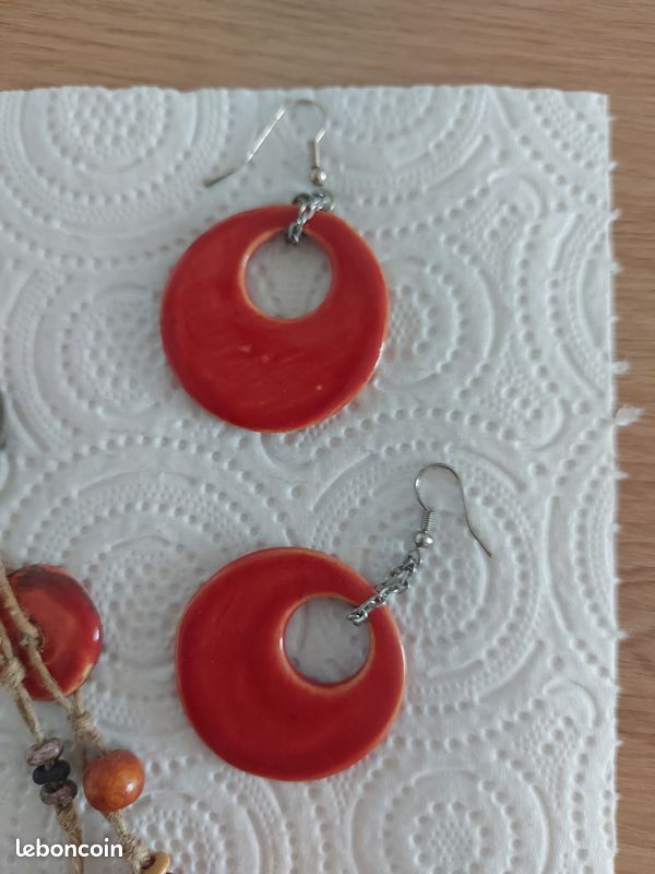 Collier artisanal terre cuite (image 2)