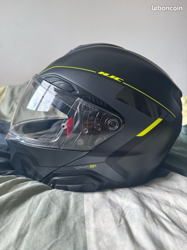 Casque HJC RPHA 91 COMBUST MC-3HSF XL + Intercom HJC smart 21B bon état (image 1)