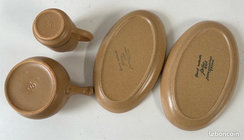 Saucier, 2 beurrier, pit à crème en gré de Sarreguemines (vintage). Cvaiss (image 5)