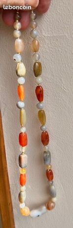 COLLIER ANCIEN En Perles De Pierres Naturelles - Longueur 58 Cm - Très Bon état (occasion)