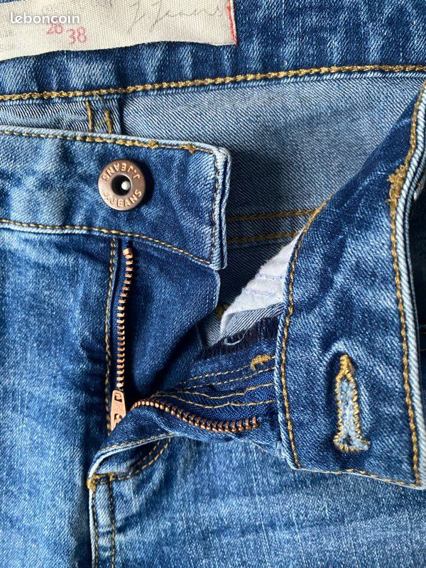Jeans bleu délavé skinny Jennyfer en 38 taille basse (image 3)