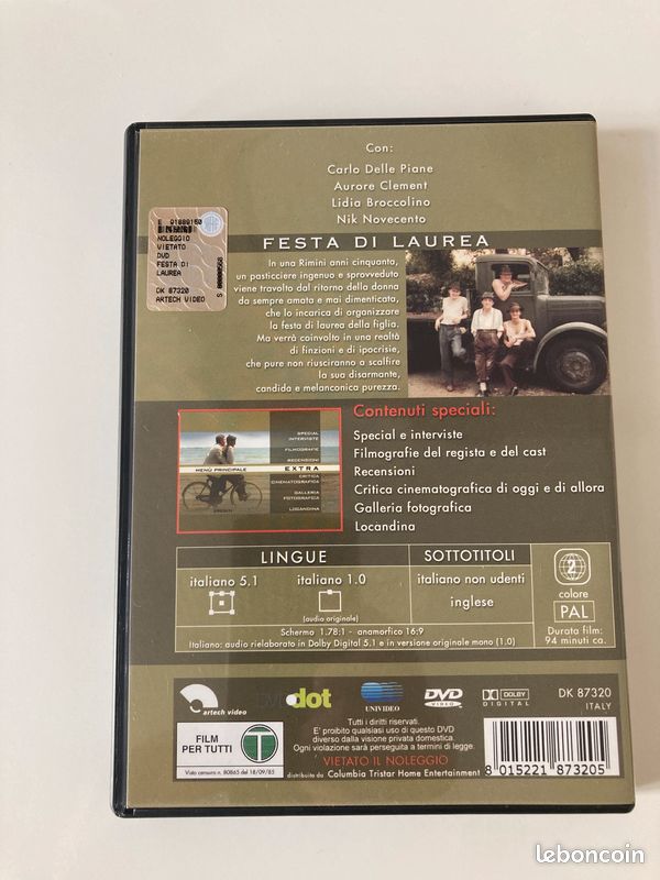 Dvd - Festa di Laurea - Pupi Avati - en italien RARE (image 2)