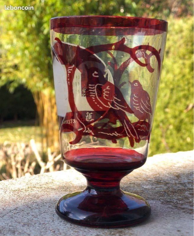 🦋beau verre ancien cristal de bohème 🦋 (image 2)