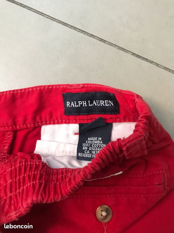 Short rouge RL 3/6 mois (image 3)