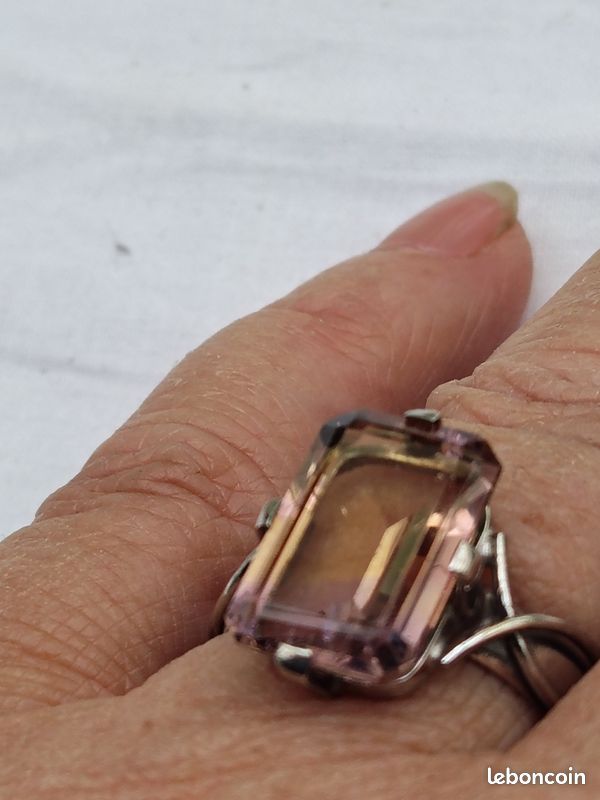 Bague En Argent Massif Avec Amétrine 20x11x7mm - Taille 54 - Marquise - Neuf Avec étiquettes