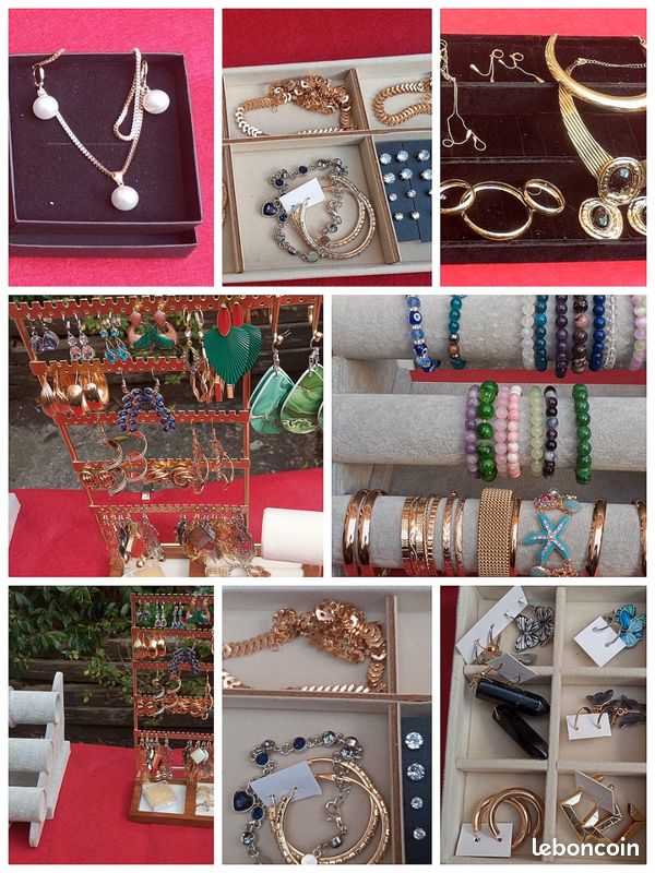 Bijoux fantaisies en gros lot (négociable pour prix) + présentoirs (image 9)