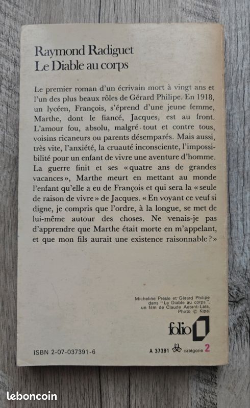 Ancien livre de poche le diable au corps de Raymond Radiguet (image 2)