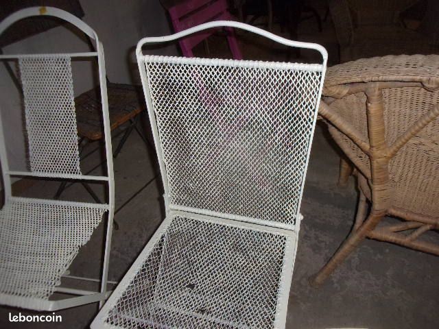 Chaises de jardin anciennes en métal (image 4)