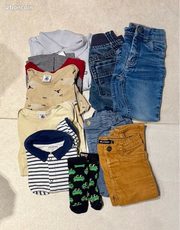 Lot 10 vêtements bébé garçon 24 mois (image 1)