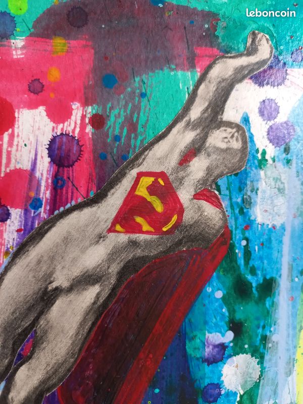 Peinture signée - Superman and Madonna - 2015 (image 2)