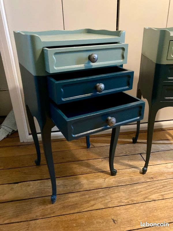 2 petits meubles bois vintage relookés (image 1)