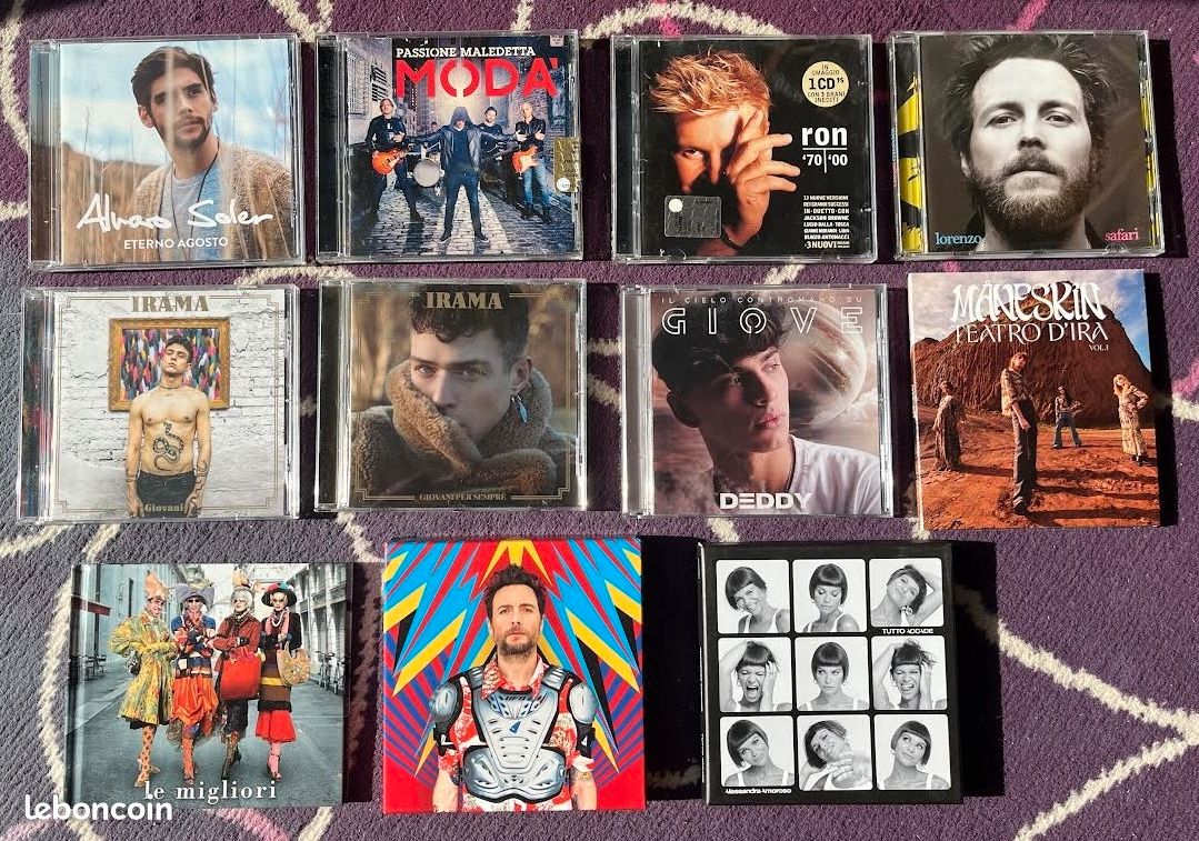 CD Groupes Italiens : Jovanotti, Alessandra Amoroso, MinaCelentano, Maneskin, Irama, Deddy, Alvaro Soler, Moda, Ron, Lorenzo (image 1)