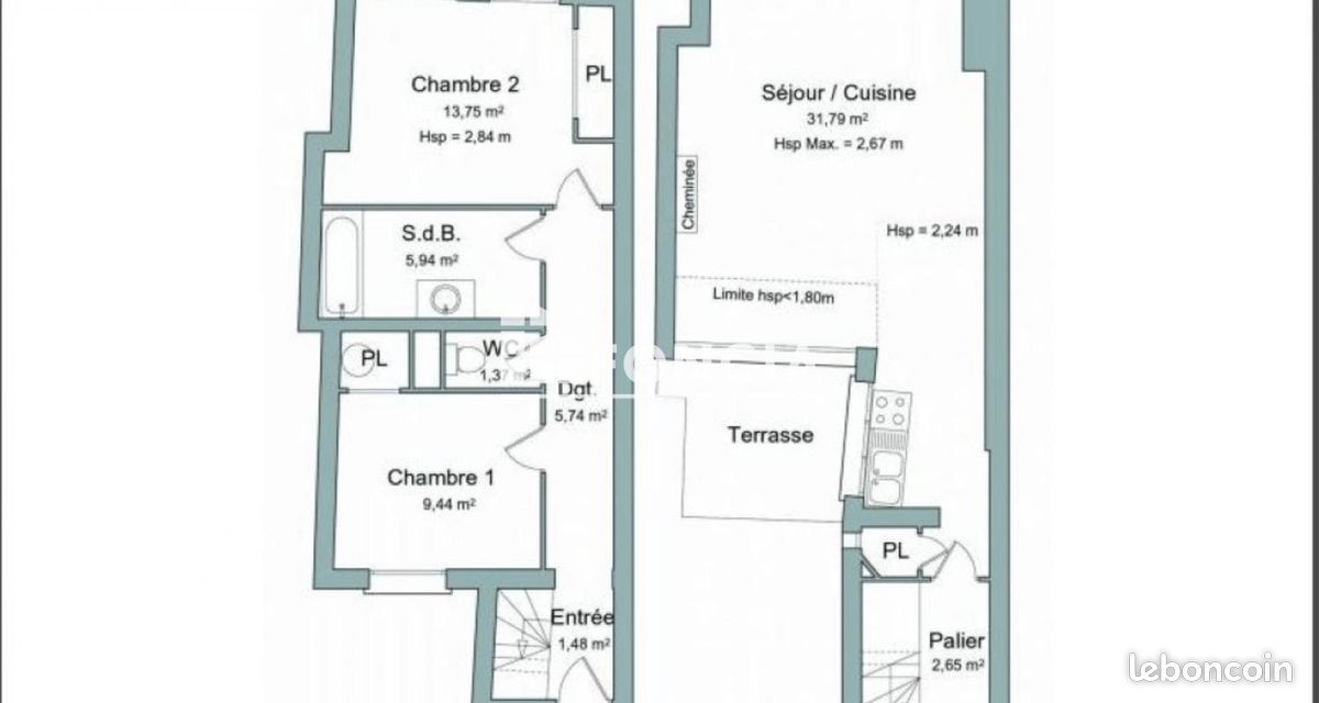 Appartement 3 pièces 72 m² · à Bordeaux · 72 m² · 1 009 €/mois