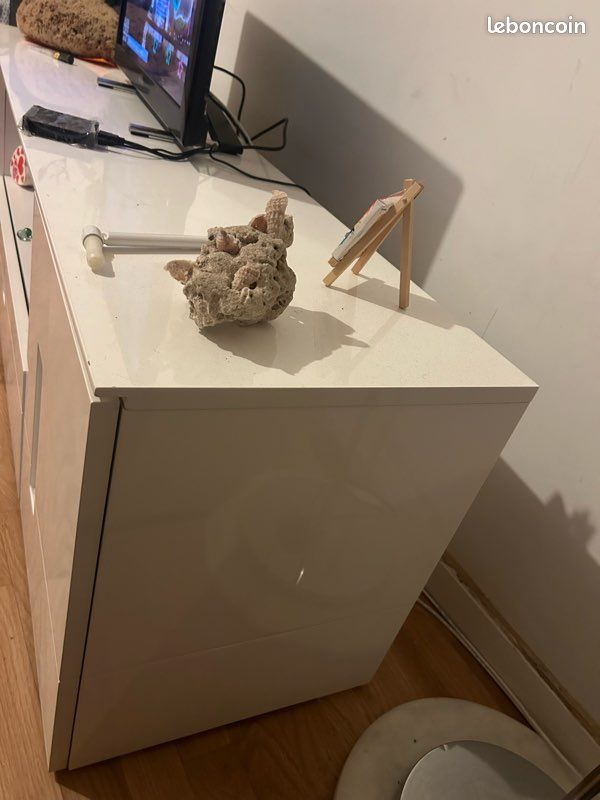 Meuble TV design italien, blanc brillant (image 2)