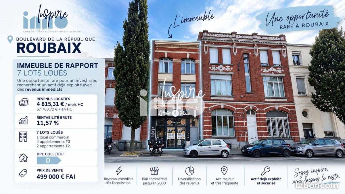 Immeuble 414 m² · à Roubaix · 414 m² · 499 000 €