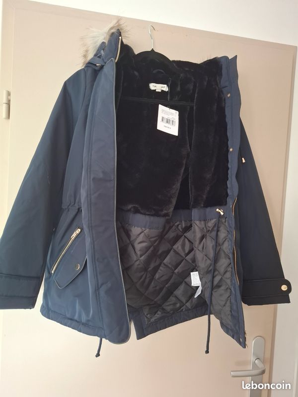Parka / Manteau Naf Naf NEUF Bleu Marine - Taille 34 (image 3)