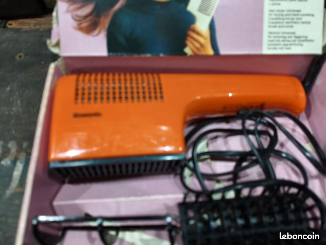 Sèche-cheveux Vintage Rowenta Des Années 70 - Orange Rétro Fonctionnel