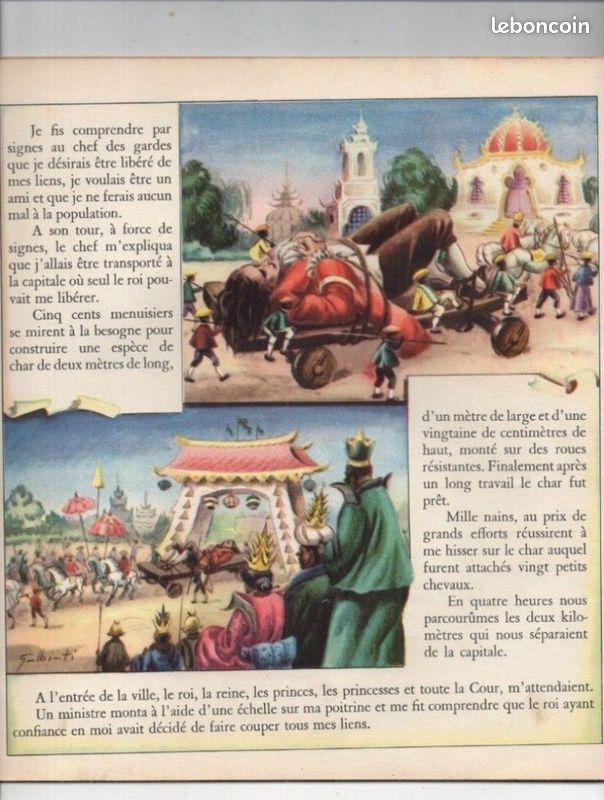 Ancien livre pour enfants : GULLIVER AU PAYS DES NAINS Editions : J. CORNA - BRUXELLES - PARIS Beauté des dessins à l'ancienne (image 3)