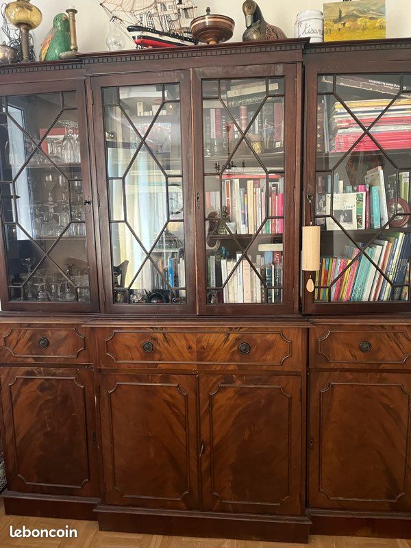 Bibliothèque 2 corps en Merisier (image 4)