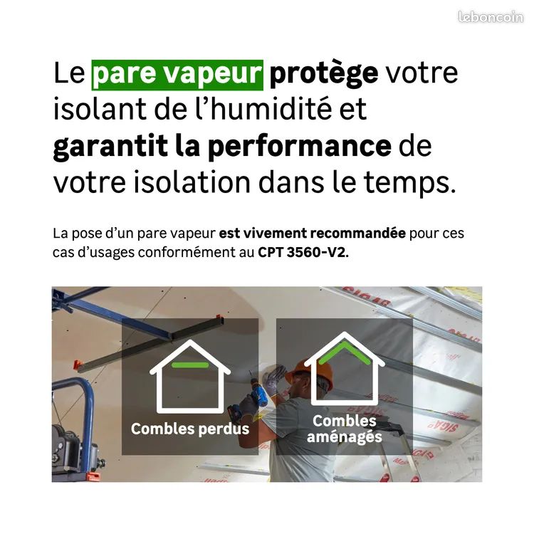 Rouleau de laine de verre Ekoroll comble 040 kraft, Ep.200mm, 5.4x1.2m KNAUF (image 3)