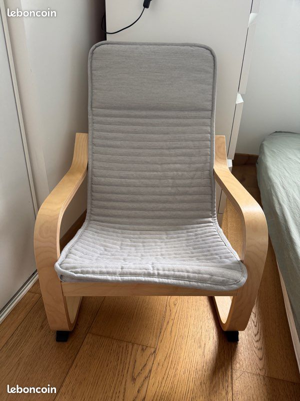 Chaise fauteuil relax pour enfant POANG grise (image 3)
