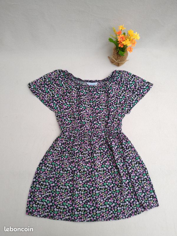 Robe Courte Robe Fleurie Primark Robe Bleue à Fleurs Blanches à