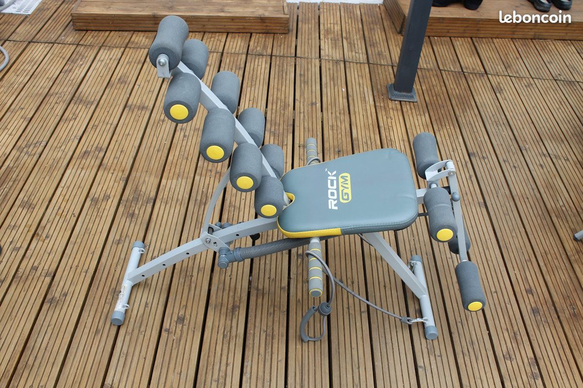 Rock Gym Banc Multifonction 6 En 1 - Musculation, Pompes Et Abdos à Domicile